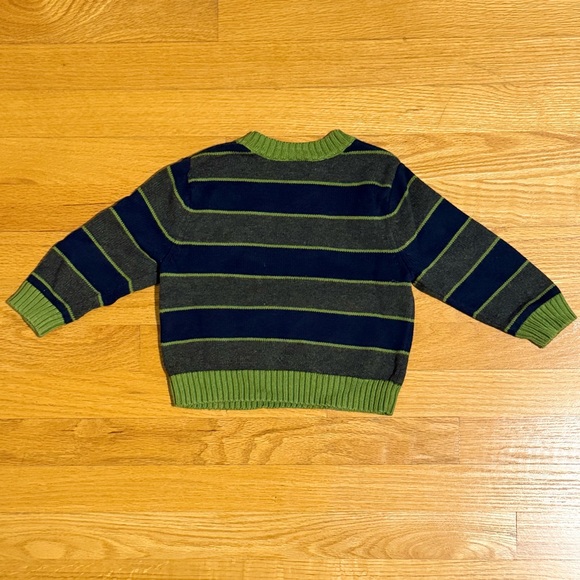 Talbot’s Kids Green and Blue Striped Toddler 2T Sweater - Picture 3 of 4